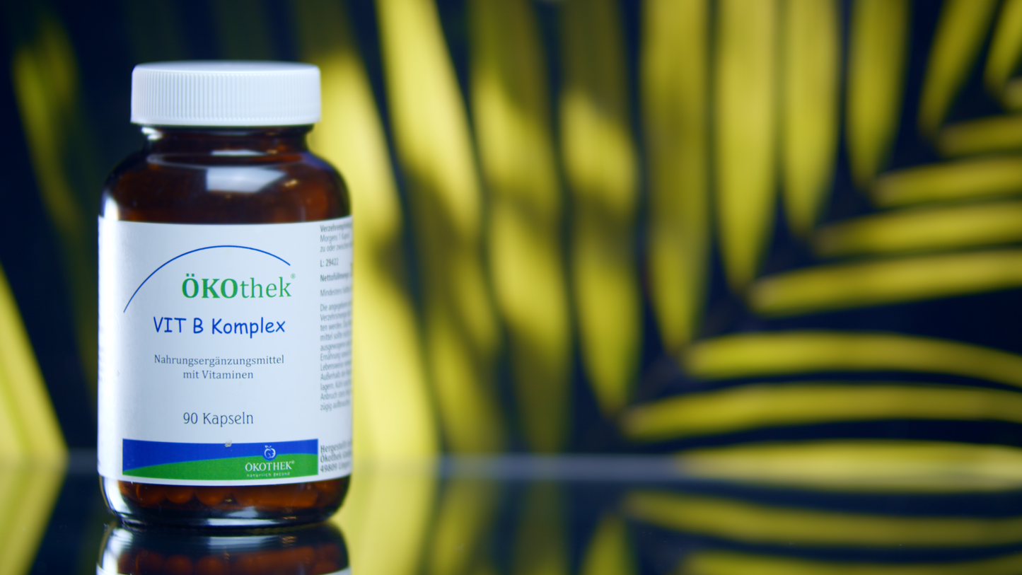 ÖKOthek Vit B Komplex. Nahrungsergänzungsmittel. Front side.