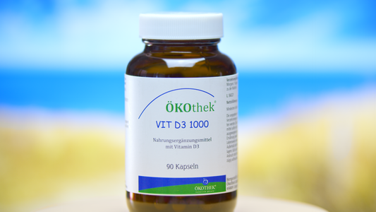 ÖKOthek Vit D3 1000. Nahrungsergänzungsmittel. Front side.